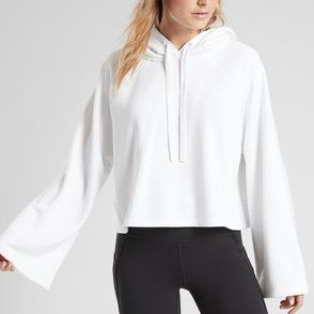 Athleta Steady State Crop Sweatshirt White